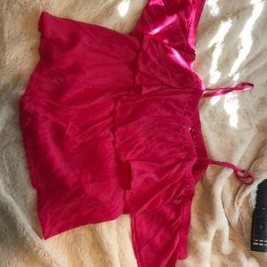pink blouse crop top